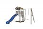 Kinder-Spielturm Beach Tower Swing Stelzenhaus Einzelschaukel Holzturm Rutsche